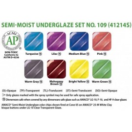 Set 109 Semi-Moist Amaco Underglaze Set
